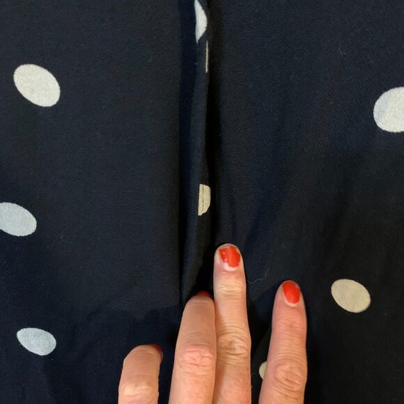 Old Navy Polkadot Maxi Dress Short‎ Sleeves XXL Black & White Retro Twee FLAW - Picture 6 of 9